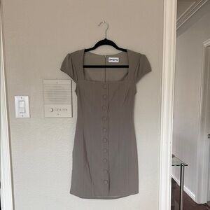 Princess Polly Gray Button-Front Mini Dress